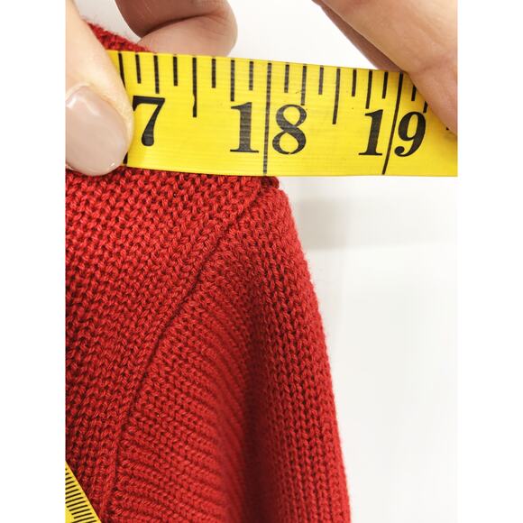 Vintage Abercrombie and Fitch Heavy Knit Red Navy Blue Sweater Sz XL Hong Kong - Picture 7 of 8